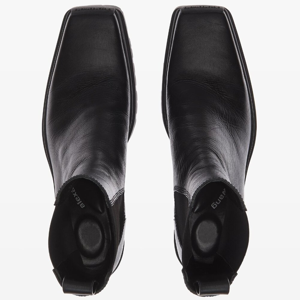 Alexander Wang ☆ブラック レザー Terrain Moto ブーツ Alexander Wang - Terrain Crackle Patent Leather Moto Boots